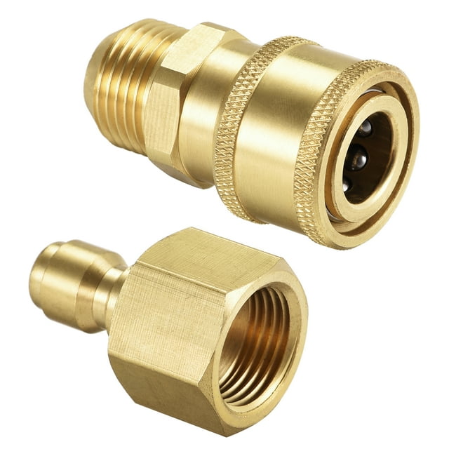 Uxcell M18x1.5 Male & M18 Female Thread Brass Quick Connect Fittings ...