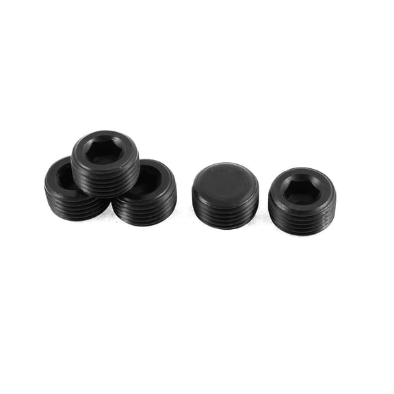 Uxcell M18x1.5mm Pitch 12.9 Alloy Steel Hex Socket Set Cap Point Grub Screws Black 5 Pack