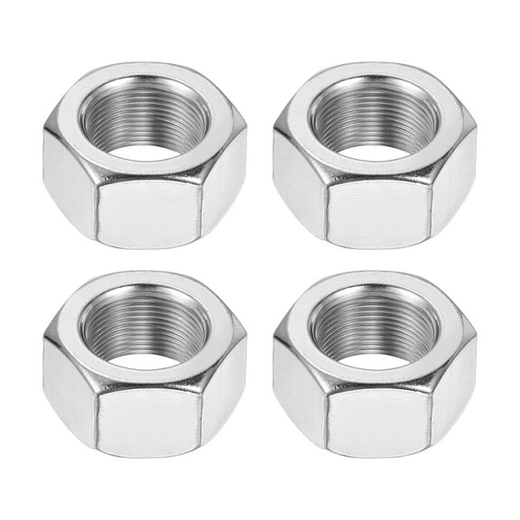 Uxcell M18x1mm Hex Nuts, 4Pcs 304 Stainless Steel Metric Fine Thread Hexagon Lock Nuts Fasteners 27mm/1.06" Width, 15mm/0.59" Height for Machinery Automotive Industrial Use