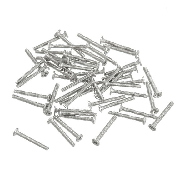 Uxcell M1x0.25x8mm 100 Pack Metal Flat Round Head Screws Phillips Drive Machine Bolt