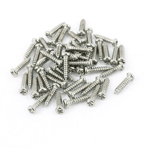 Uxcell M2.3 x 10mm Stainless Steel Cross pan Head Self Tapping Screws Bolts (50-pack)