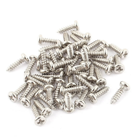 Uxcell M2.3 x 8mm Stainless Steel Cross Pan Head Self Tapping Screws Bolts (50-pack)