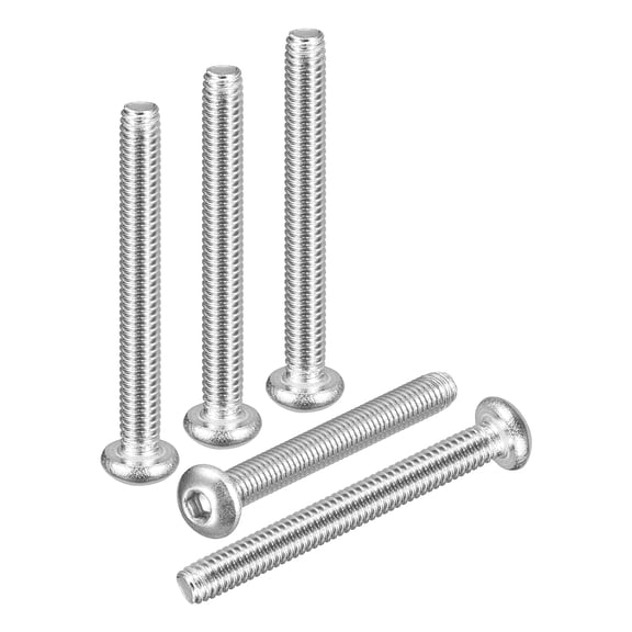 Uxcell M2.5-0.45x22mm Button Head Socket Cap Screws - 50Pack - Good for Road Bicycle, Mountain Bike, Auto, Motorcycle - 304 Stainless Steel Whitewashed - Hex Drive Fasteners
