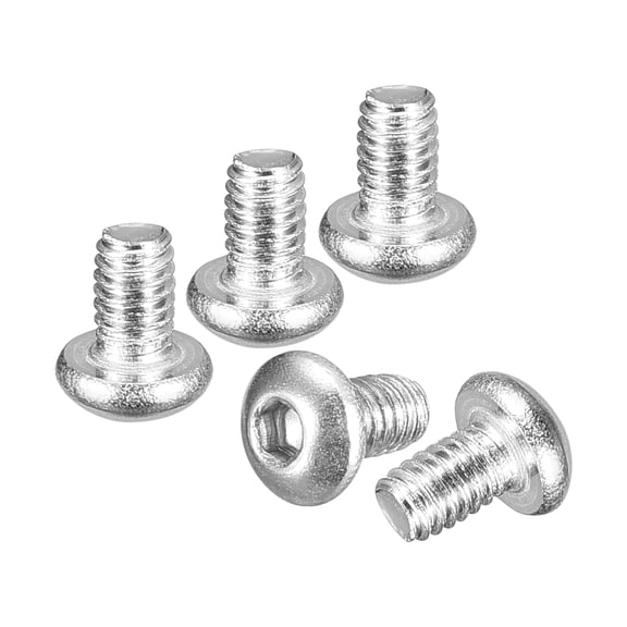 Uxcell M2.5-0.45x4mm Button Head Socket Cap Screws - 100Pack - Good for Road Bicycle, Mountain Bike, Auto, Motorcycle - 304 Stainless Steel Whitewashed - Hex Drive Fasteners
