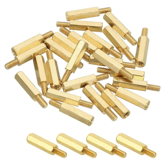 Uxcell Brass Hex Standoff, PCB Motherboard Spacer Screws for Drone Quadcopter Computers M2.5 x 15mm+6mm