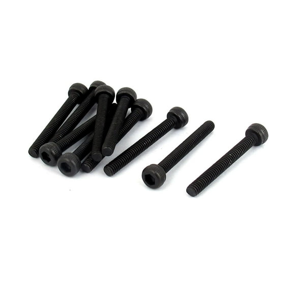 Uxcell M2.5 x 20mm 12.9 Alloy Steel Machine Bolt Hex Socket Head Cap Screws Black (10-pack)