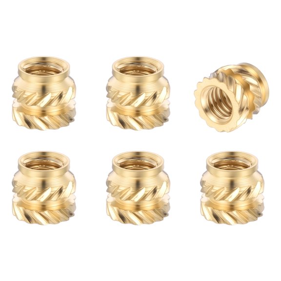 Uxcell M2.5 x 3.5 x 4mm(MxHxD) Threaded Inserts Heat Set Inserts 50Pcs, Metric Brass Knurled Thread Nuts, Embedment Nut for 3D Printing Components, Plastic Shell
