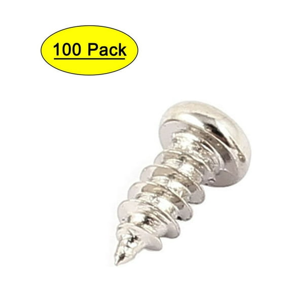 Uxcell M2.5 x 6mm Stainless Steel Cross pan Head Self Tapping Screws Bolts (100-pack)