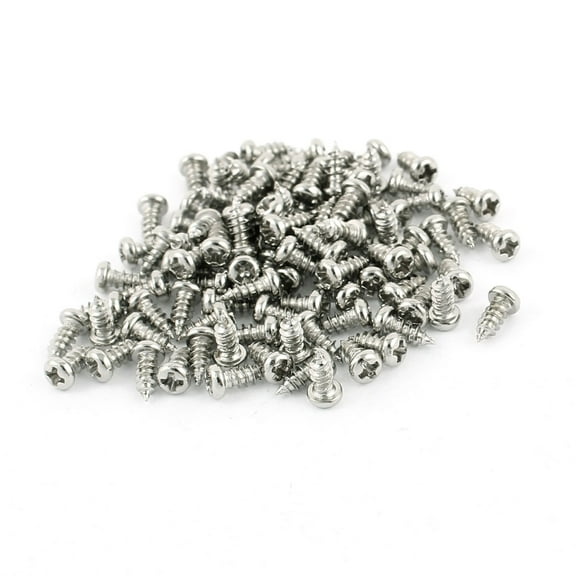 Uxcell M2.5 x 6mm Stainless Steel Round Head Self Tapping Screws Bolts (100-pack)