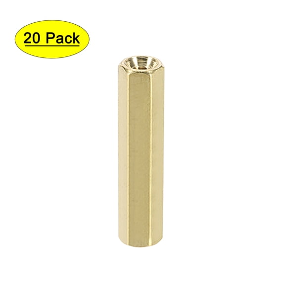 Uxcell M2.5x20mm Female to Female Hex Brass Spacer 20 Count