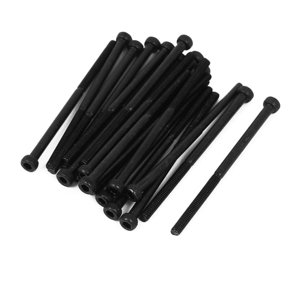 Unique Bargains M2.5x45mm 12.9 Alloy Steel Hex Socket Screws Partially Threaded Bolt Black 20Pcs