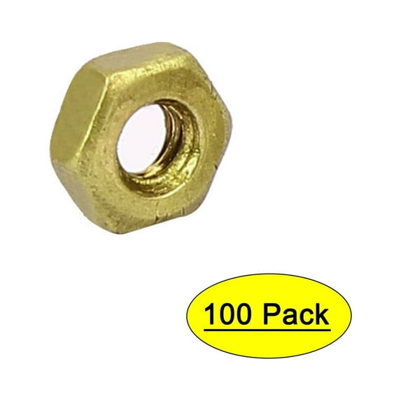 Uxcell M2 Brass Machine Screw Insert Lock Hex Hexagon Nut Fastener 100 Pack