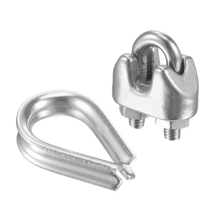 Uxcell M2 Stainless Steel Wire Rope Clip Kit, Included Rope Clamp 15 Pack  Thimble Rigging 15 Pack 