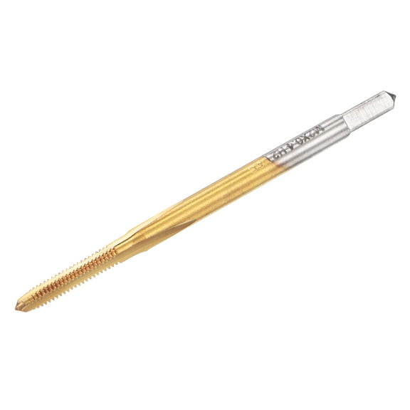Uxcell M2 x 0.4 Cobalt High Speed Steel Straight Flute Machine Thread Tap Titanium Coated