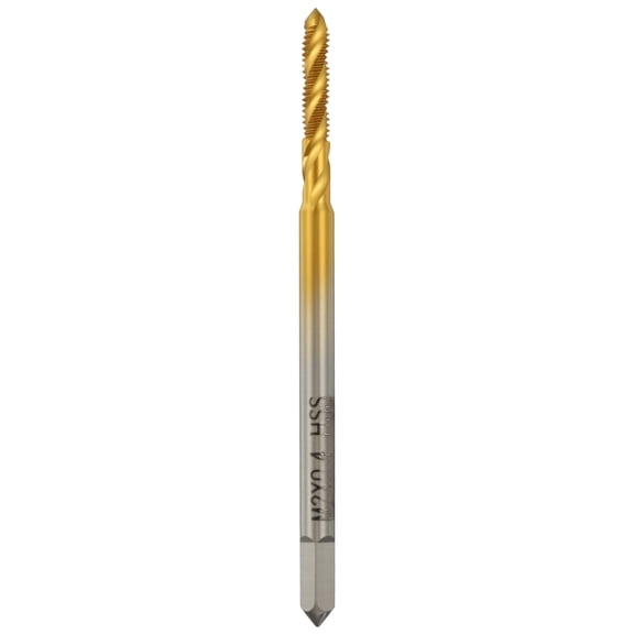 Uxcell M2 x 0.4 Spiral Flute Thread Tap - M2 High Speed Steel 3 Flute Right Hand Thread Tap Titanium Finish Screw Thread Milling Machine Taps Threading Tapping