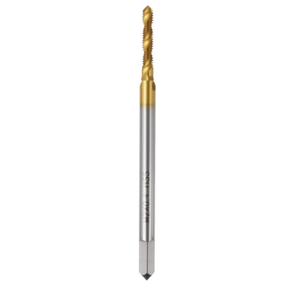 Uxcell M2 x 0.4 Spiral Flute Thread Tap - M2 High Speed Steel Right Hand Thread Tap Industrial Titanium Finish Screw Thread Milling Machine Taps Threading Tapping