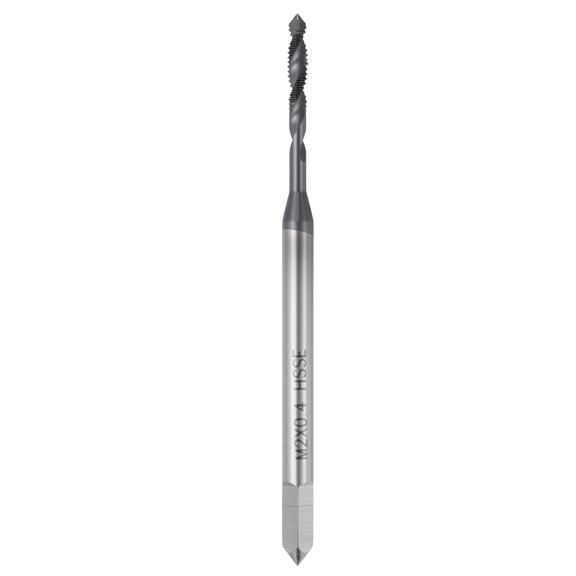 Uxcell M2 x 0.4 Spiral Flute Thread Tap - M35 High Speed Steel Right Hand Thread Tap TICN Finish Screw Thread Milling Machine Taps Threading Tapping