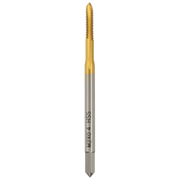 Uxcell M2 x 0.4 Spiral Point Tap - M2 High Speed Steel Metric 3 Flute Right Hand Thread Tap Titanium Finish Screw Thread Milling Machine Taps Threading Tapping