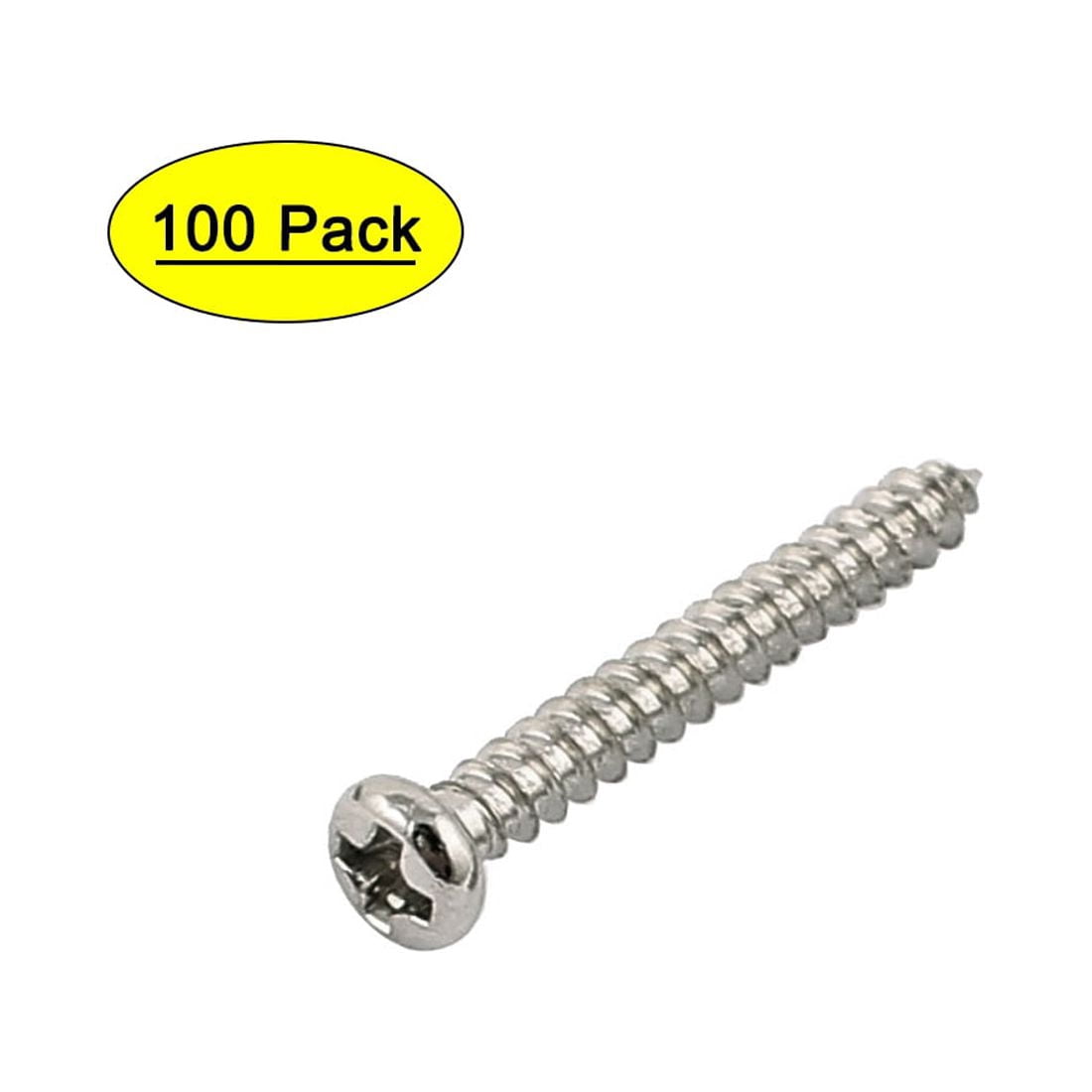 Uxcell M2 x 15mm Stainless Steel Round Head Self Tapping Screws