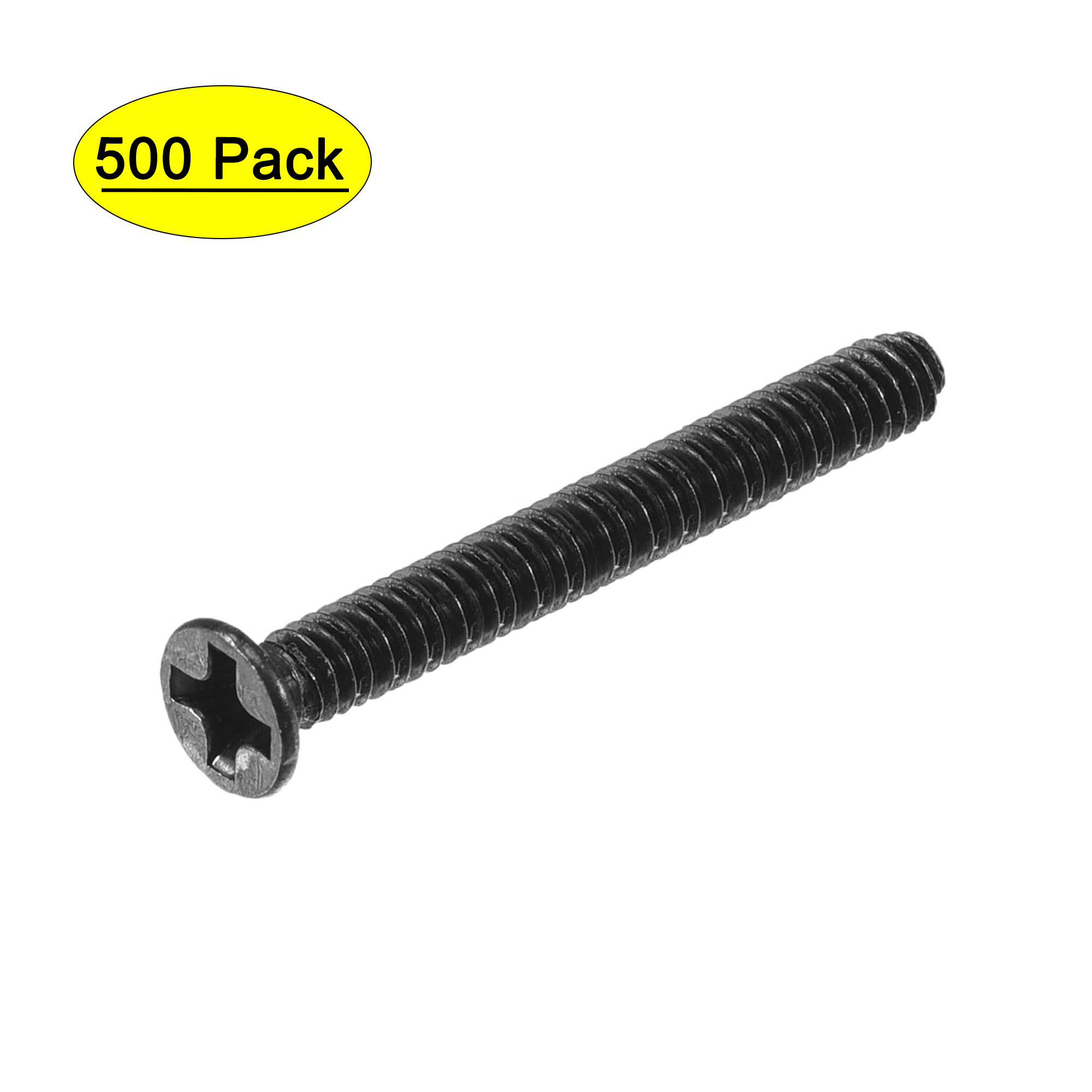 Uxcell M2 x 20mm / 0.79" Phillips Screws Fastener Black Zinc Plated 500