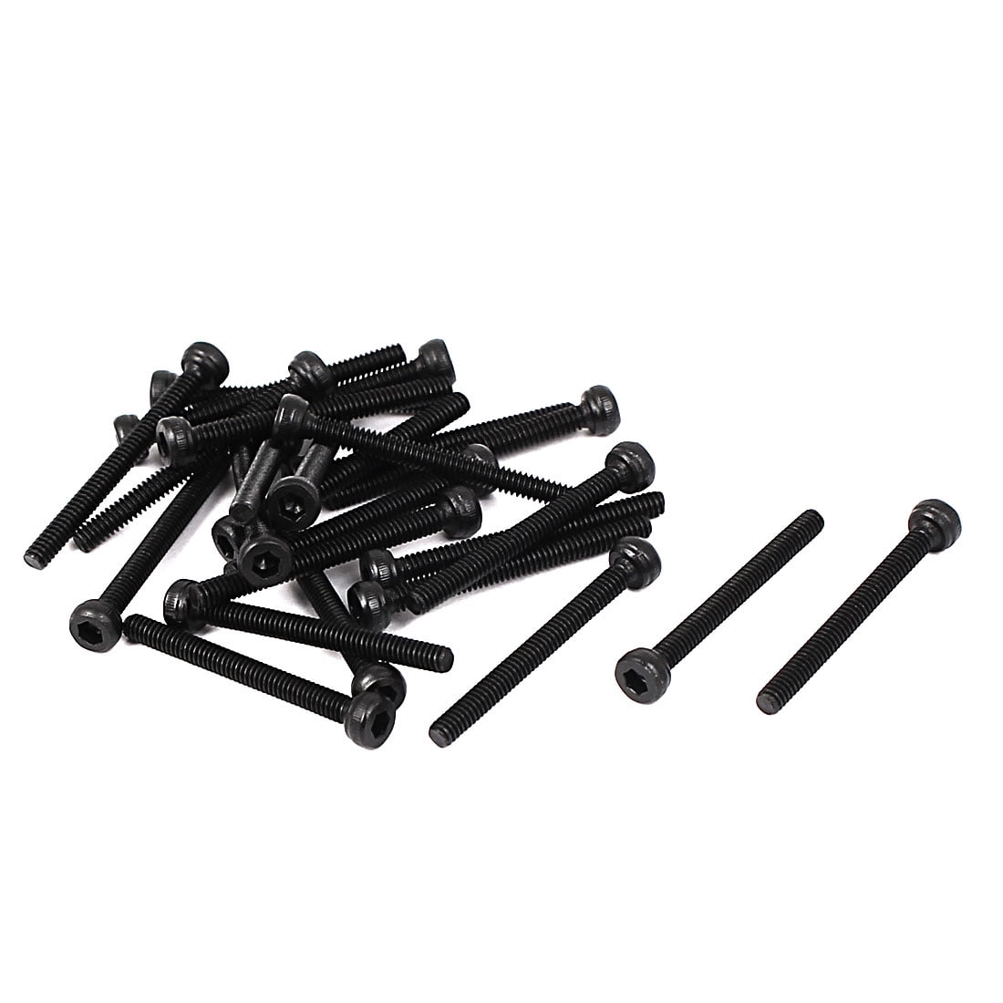 Uxcell M2 x 20mm Full Thread Hex Socket Cap Head Screws Bolts (25-Pack ...