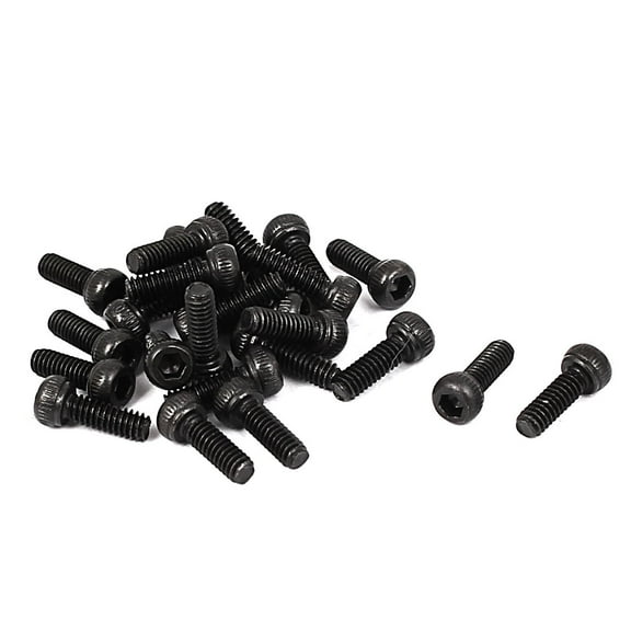 Uxcell M2 x 6mm Full Thread Hex Socket Cap Head Screws Bolts (25-pack)