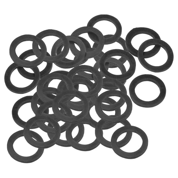 Uxcell M20 Rubber Flat Washer 20mm ID 30mm OD 3mm Thick Sealing Spacer Gasket Ring,Black, 40 Pack