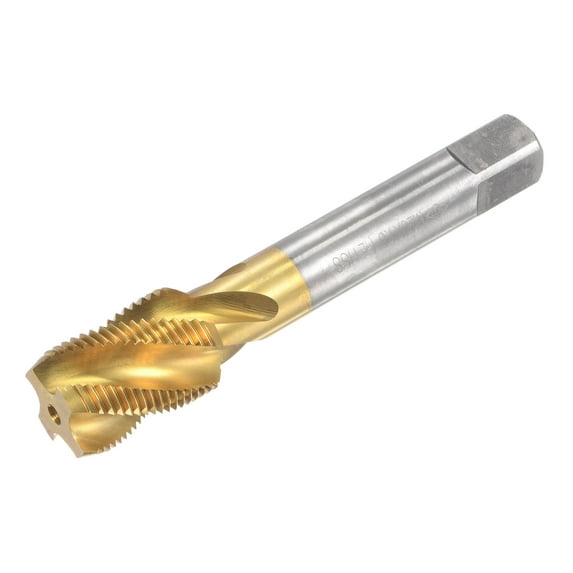 Uxcell M20 x 1.5 High Speed Steel Machine 4 Spiral Flutes Thread Tap Titanium Plated
