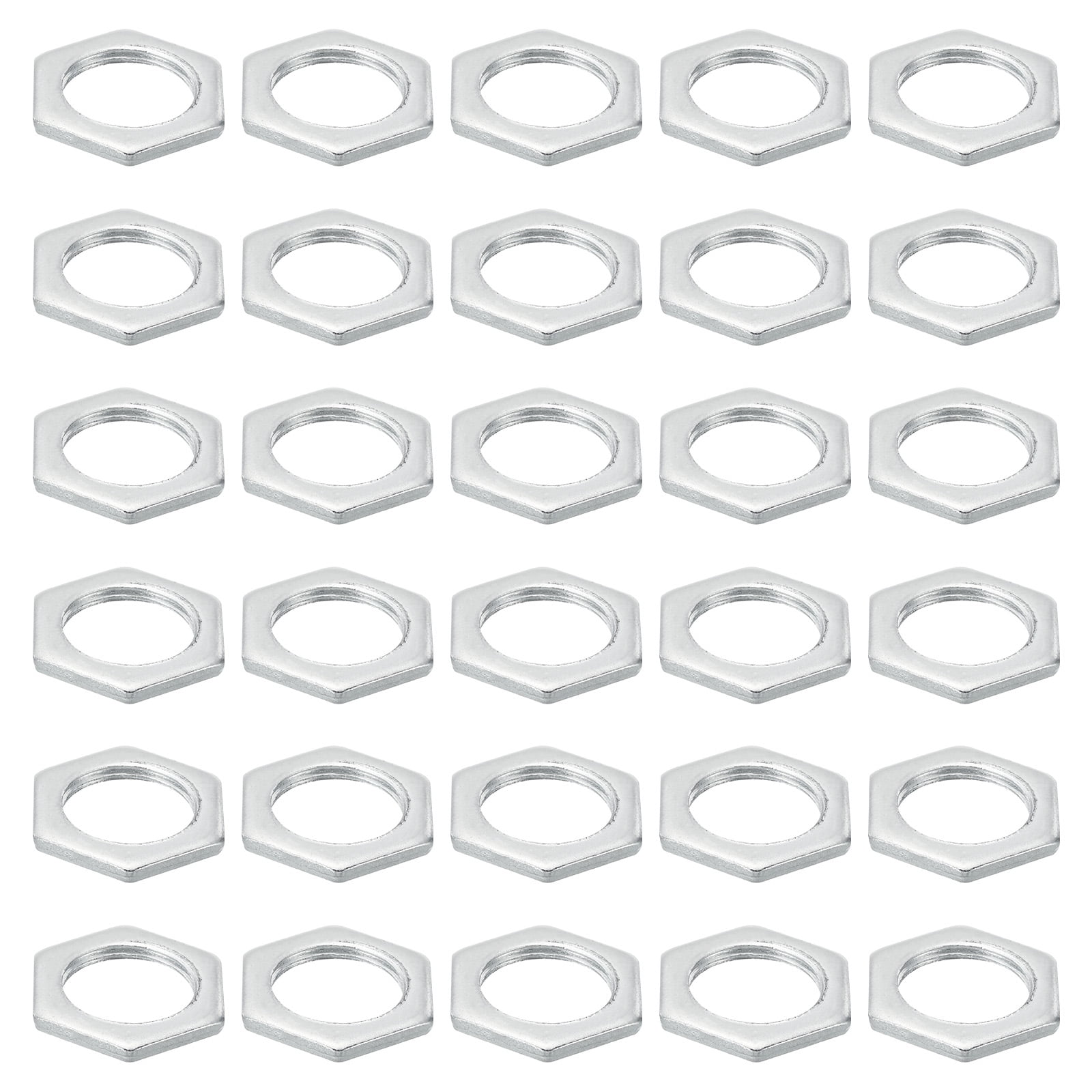 Uxcell M20x1.5 Steel Hex Nuts 30 Pcs Metric Thread Zinc Plated Finished Hardware Nuts Screw Bolt Fasteners 3mm Tall