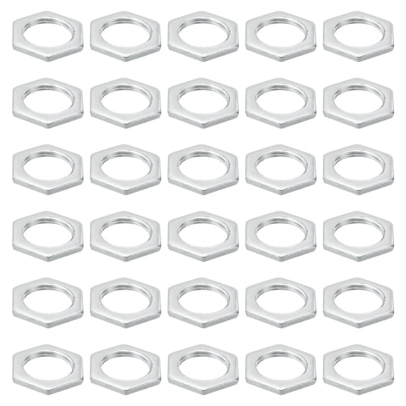 Uxcell M20x1.5 Steel Hex Nuts 30 Pcs Metric Thread Zinc Plated Finished Hardware Nuts Screw Bolt Fasteners 3mm Tall