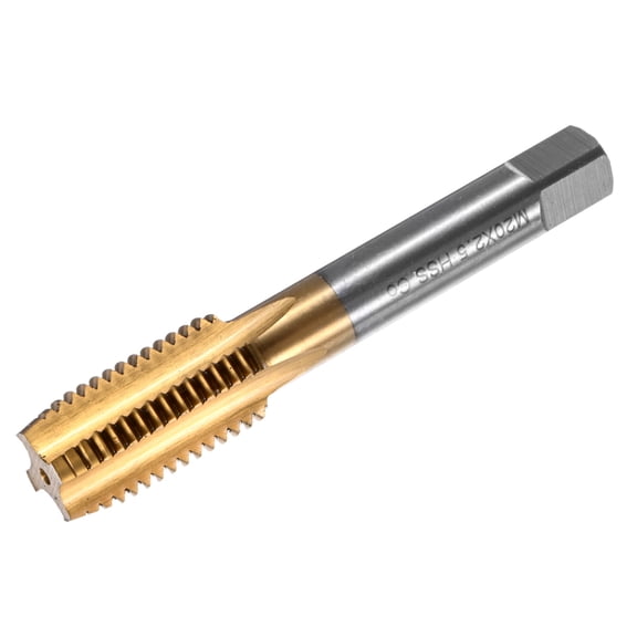 Uxcell M20x2.5mm Metric Thread Tap, HSS Titanium Coated 112mm Length Straight Flute Right Hand Thread Screw Tapping Tool