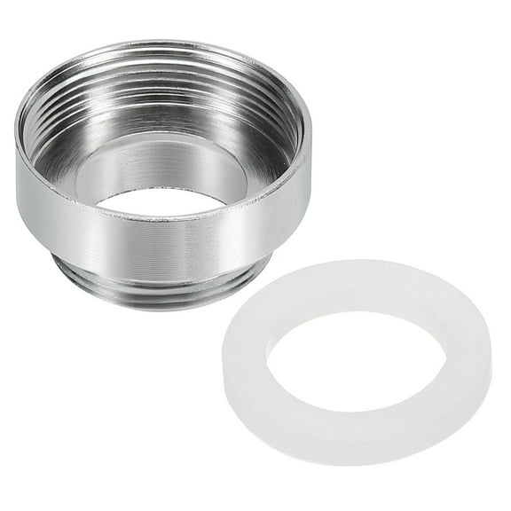 Uxcell M22*1.0 Male to M26*1.0 Female Thread Chrome Faucet Adapter Fitting, Silver