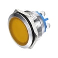 thumbnail image 1 of Uxcell M22 12V Panel Mount Waterproof Metal LED Indicator Signal Light Yellow, 1 of 5