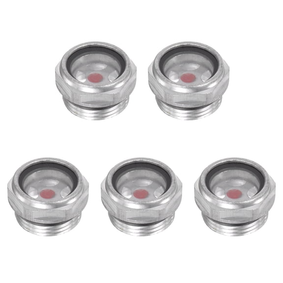 Uxcell M22x1.5mm Male Threaded Aluminum Glass 5 Packs Air Compressor Oil Level Gauge Sight Glass 5 Packs