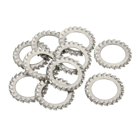 Uxcell M24 External Tooth Lock Washers, 10Pcs 304 Stainless Steel ...