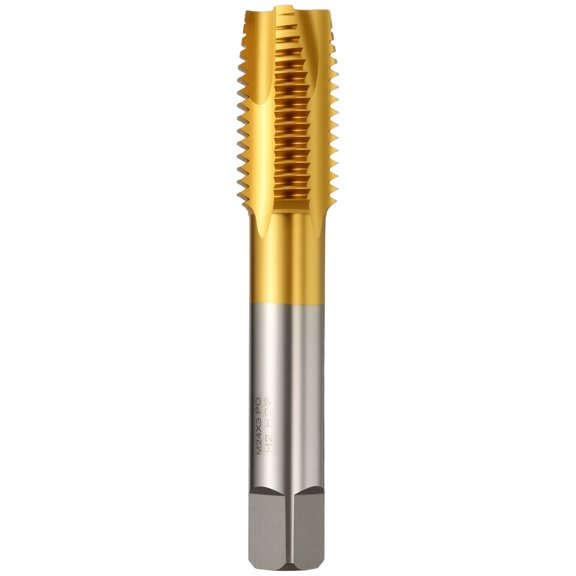 Uxcell M24 x 3 Spiral Point Tap - M2 High Speed Steel Metric Right Hand Thread Tap Titanium Finish Screw Thread Milling Machine Taps Threading Tapping
