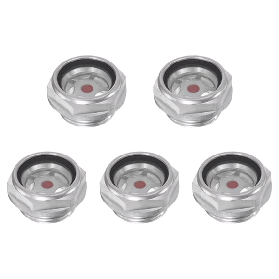 Uxcell M24x1.5mm Male Threaded Aluminum Air Compressor Oil Level Gauge Sight Glass 5Packs