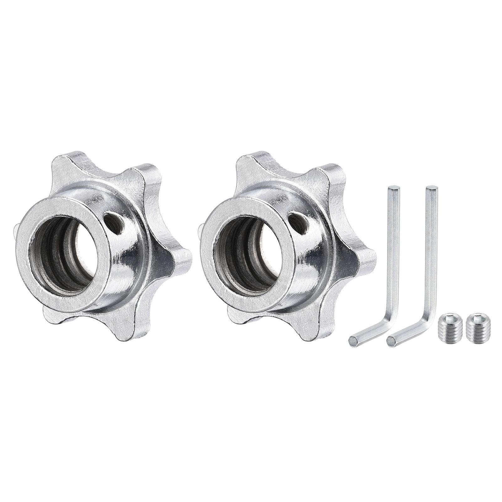 Uxcell M25 Barbell Lock Collar Dumbbell Hex Nuts for Barbell Dumbbell