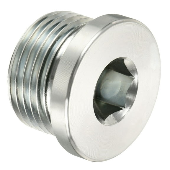 Uxcell M27*2 Internal Hex Head Pipe Fitting Plug, Male Thread 45# Steel Socket Plug with Sealing Ring
