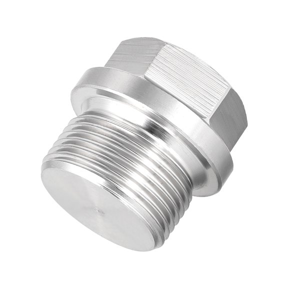 Uxcell M27 x 1.5 Male Outer Hex Head Plug 304 Stainless Steel Solid Thread 1.06" x 1.14"(L x Max.D)