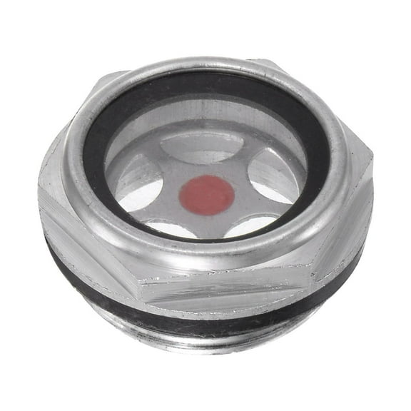 Uxcell M27x1.5mm Male Threaded Aluminum Glass Air Compressor Oil Level Gauge Sight Glass