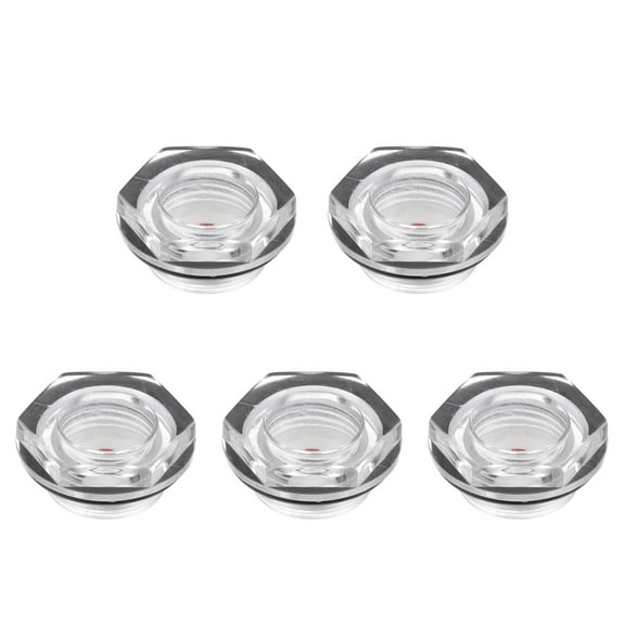 Uxcell M27x1.5mm Male Threaded Glass Air Compressor Oil Level Gauge Sight Glass 5 Packs