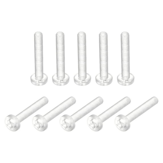 Uxcell M2x16mm Plastic Phillips Bolts PC Pan Head Machine Screws Transparent 50 Pack