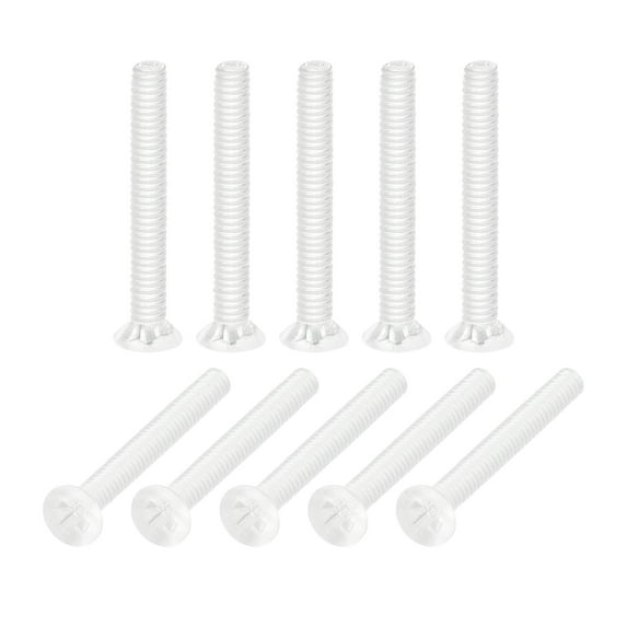 Uxcell M2x16mm Plastic Phillips Machine Screws, PC Flat Head Machine Bolts 10 Pack