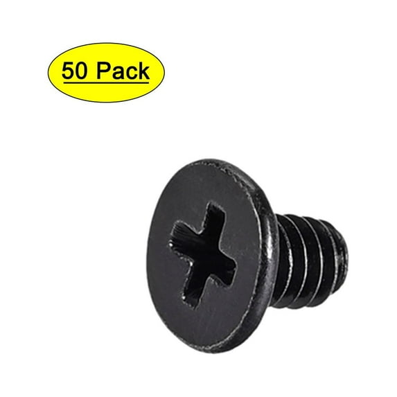 Uxcell M2x3mm Computer Screw Fastener 3.8mm Dia Screw Head Black 50 Pack