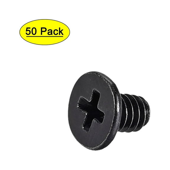 Uxcell M2x4mm Computer Screw Fastener 3.8mm Dia Screw Head Black 50 Pack