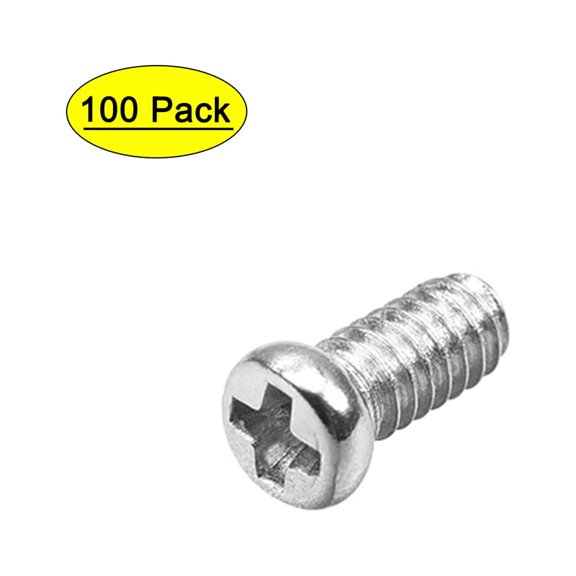 Uxcell M2x5mm Computer Screw Fastener 2.8mm Dia Screw Head Silver Tone 100 Pack