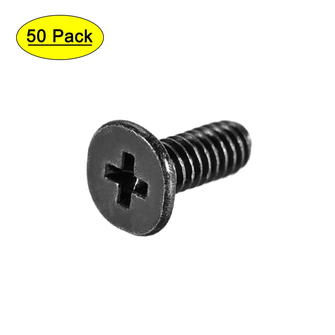 Uxcell M2x5mm Computer Screw Fastener 3.8mm Dia Screw Head Black 50 ...