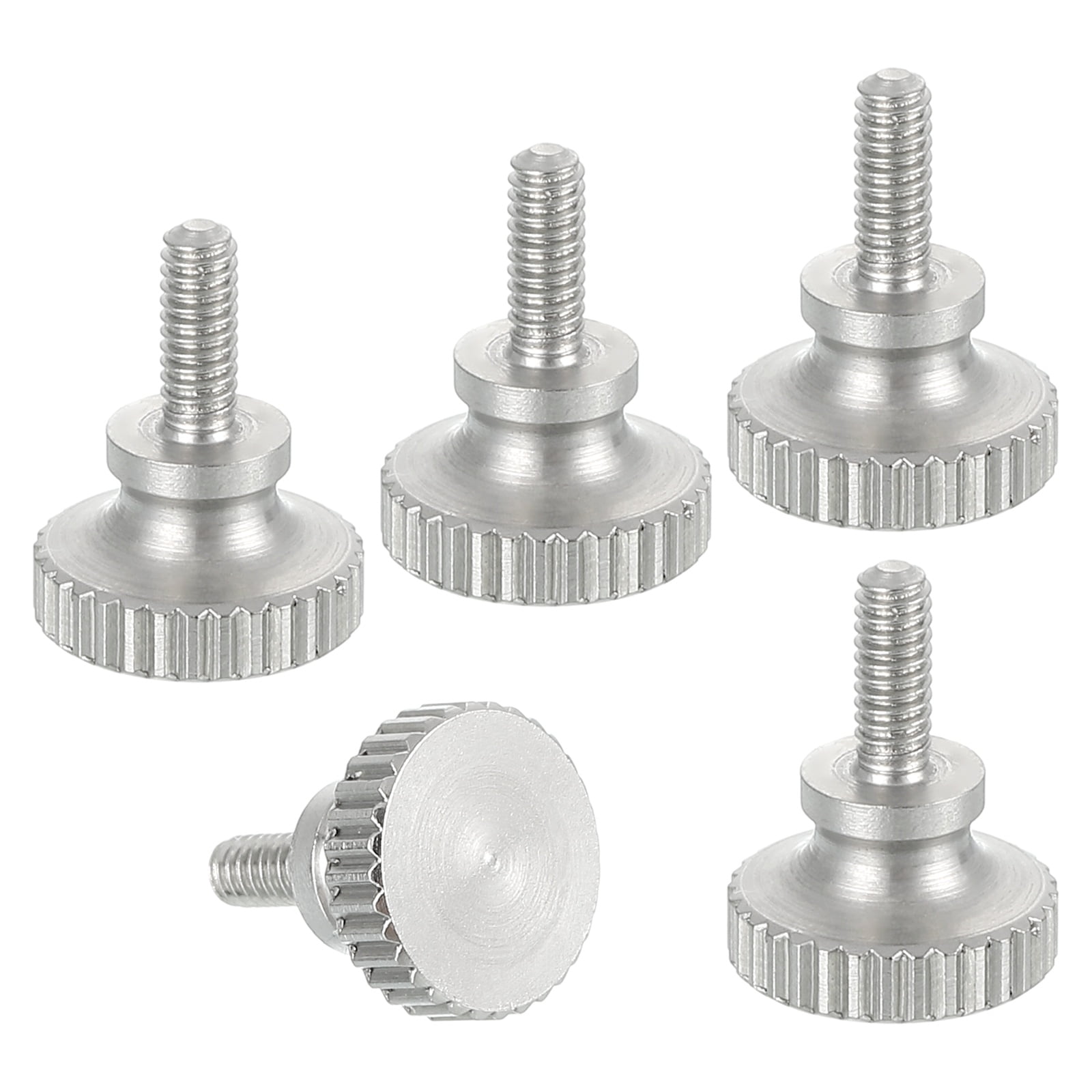 Uxcell M2x5mm Vernier Caliper Screws, 304 Stainless Steel Flat Head Shoulder Thumb Screws Metric Diamond Knurled Head Bolts Grip Knobs Hand Tighten Thread Fasteners Lock Position, 5 Pcs