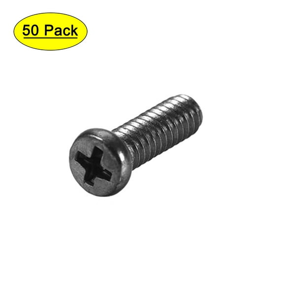 Uxcell M2x8mm Computer Screw Fastener 2.8mm Dia Screw Head Black 50 Pack